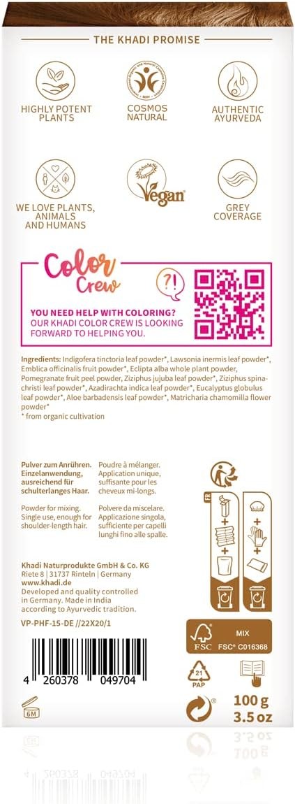 Khadi Herbal Color Castaño Dorado 100 g-6