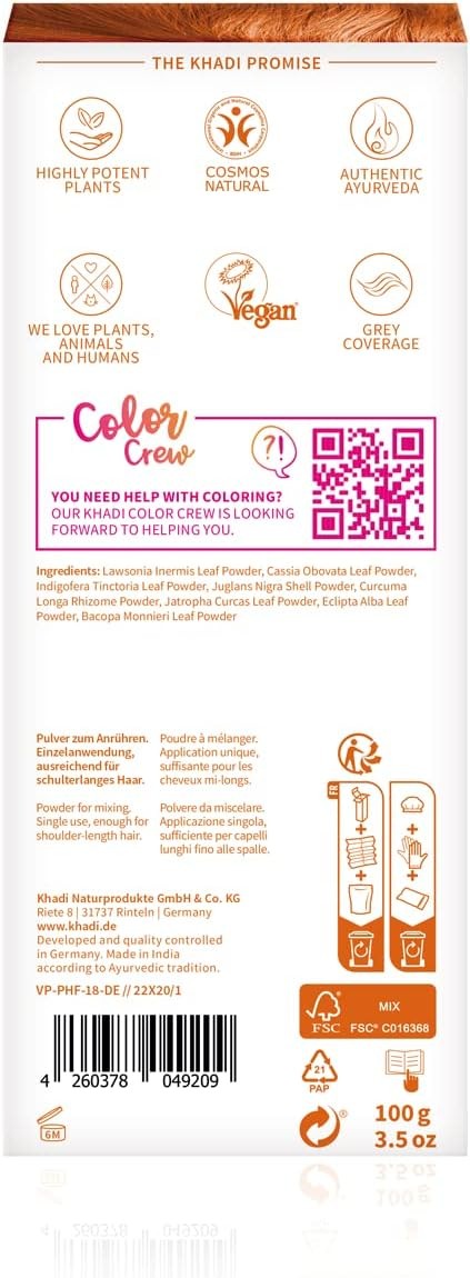 Khadi Herbal Color Cobre Brillante 100 g-6