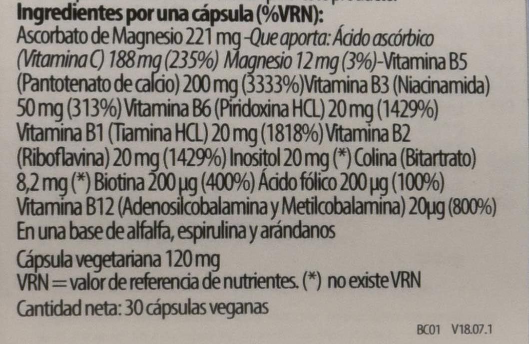 Viridian High Five B-Complex Con Ascorbato Mg 30 Vcaps-2