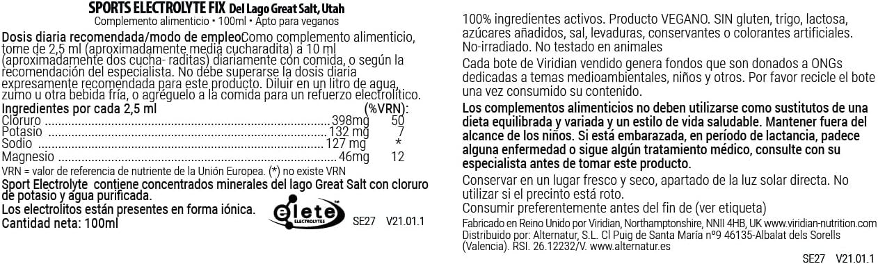 Viridian Sports Electrolyte Fix 100 ml-2