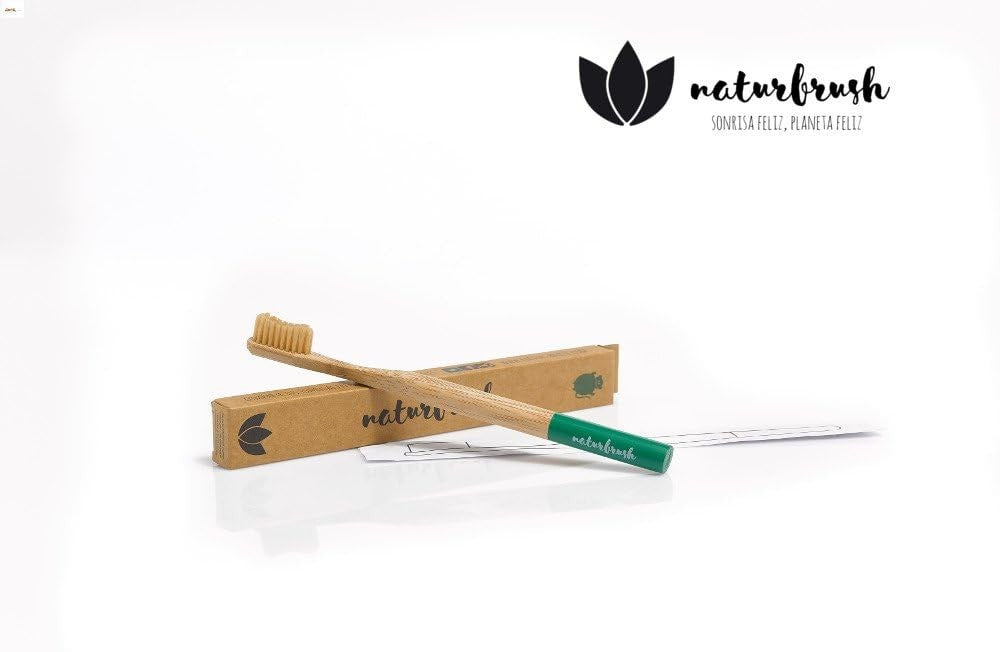 Naturbrush Cepillo de Dientes de Bambu Adulto Verde-4
