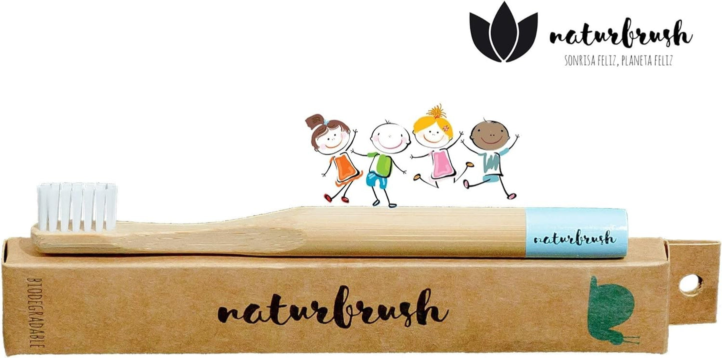 Naturbrush Cepillo de Dientes de Bambu Niños/As Azul-2