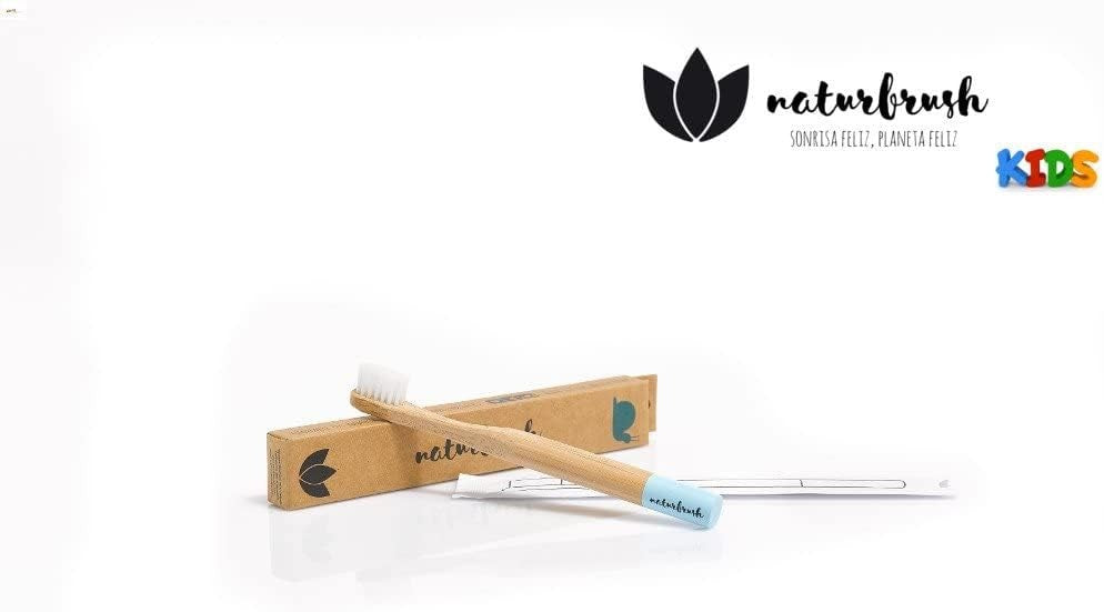 Naturbrush Cepillo de Dientes de Bambu Niños/As Azul-3