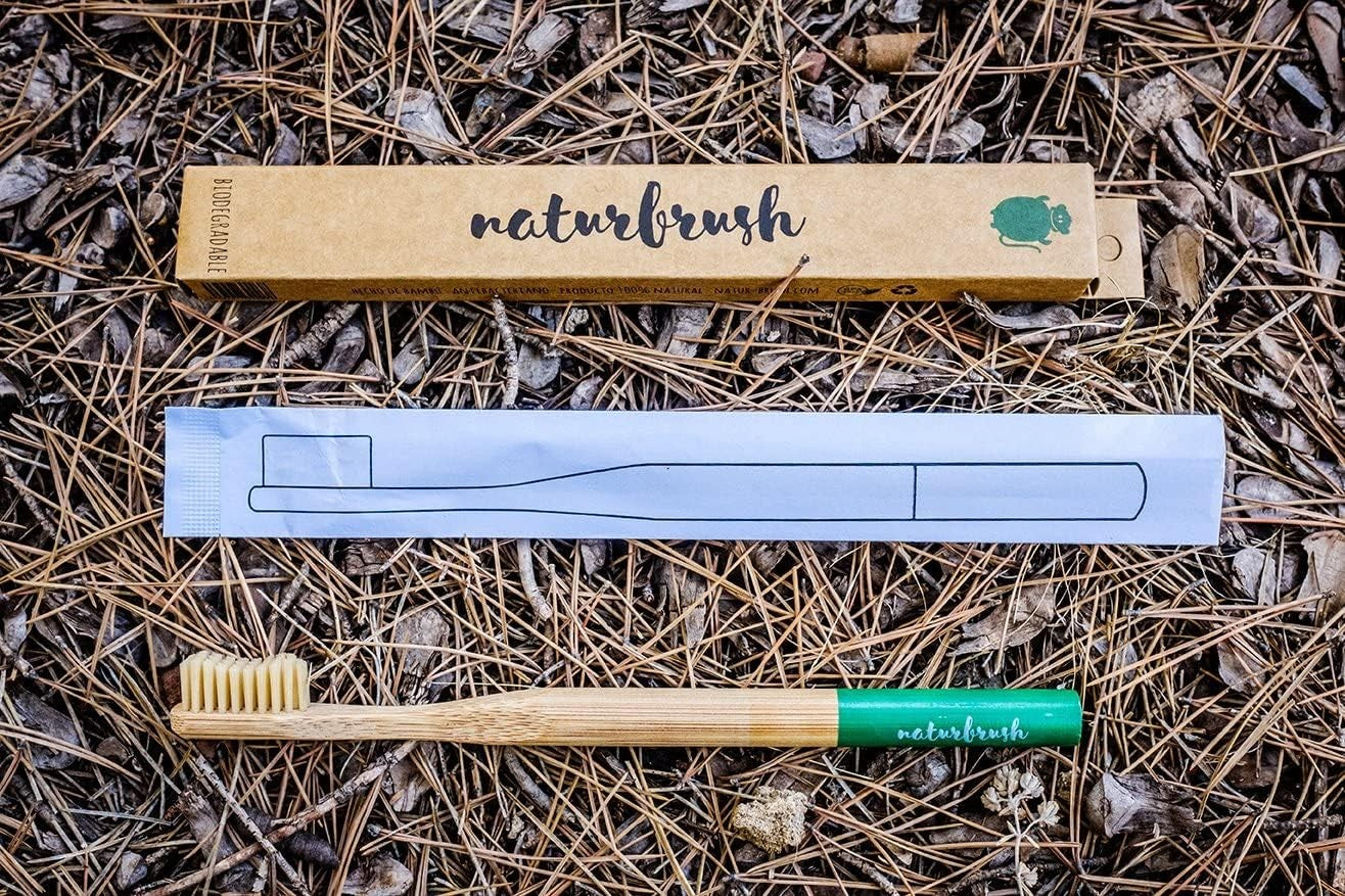 Naturbrush Cepillo de Dientes de Bambu Niños/As Azul-6