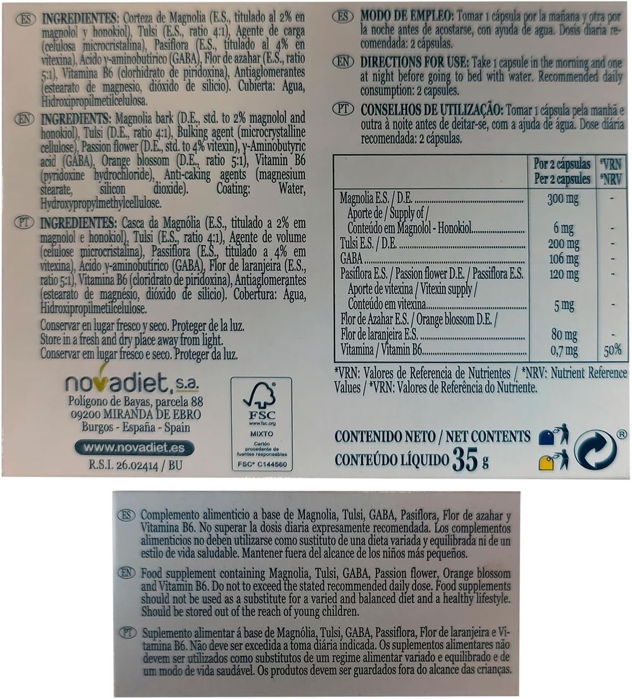 Novadiet Ansiolimit 60 Cápsulas-8