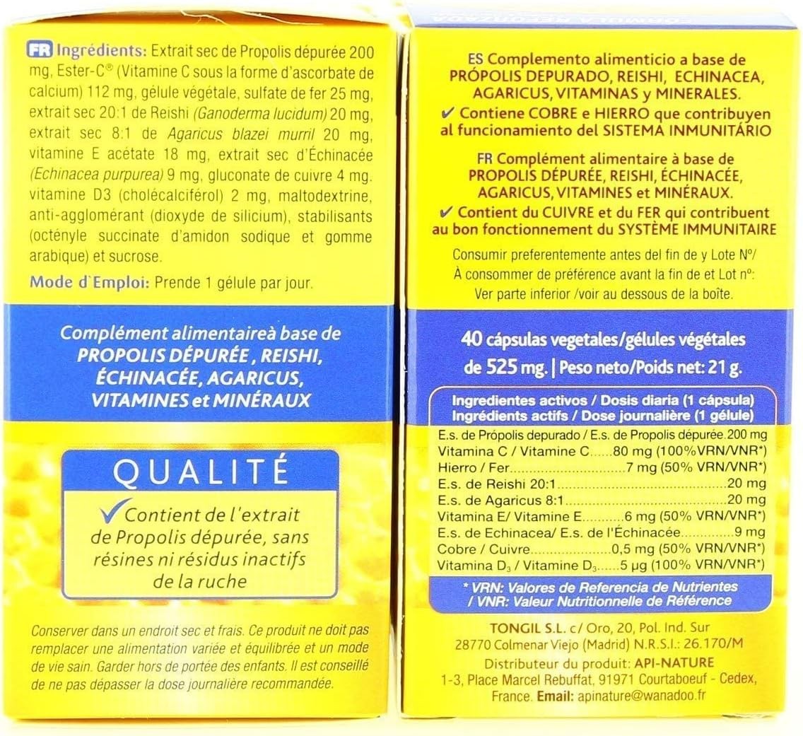 Tongil Apicol Propolis 40 Cápsulas Vegetales-2