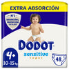 Dodot Sensitive Extra-Jumbo-Packungsgröße 4+ – 48 Einheiten.