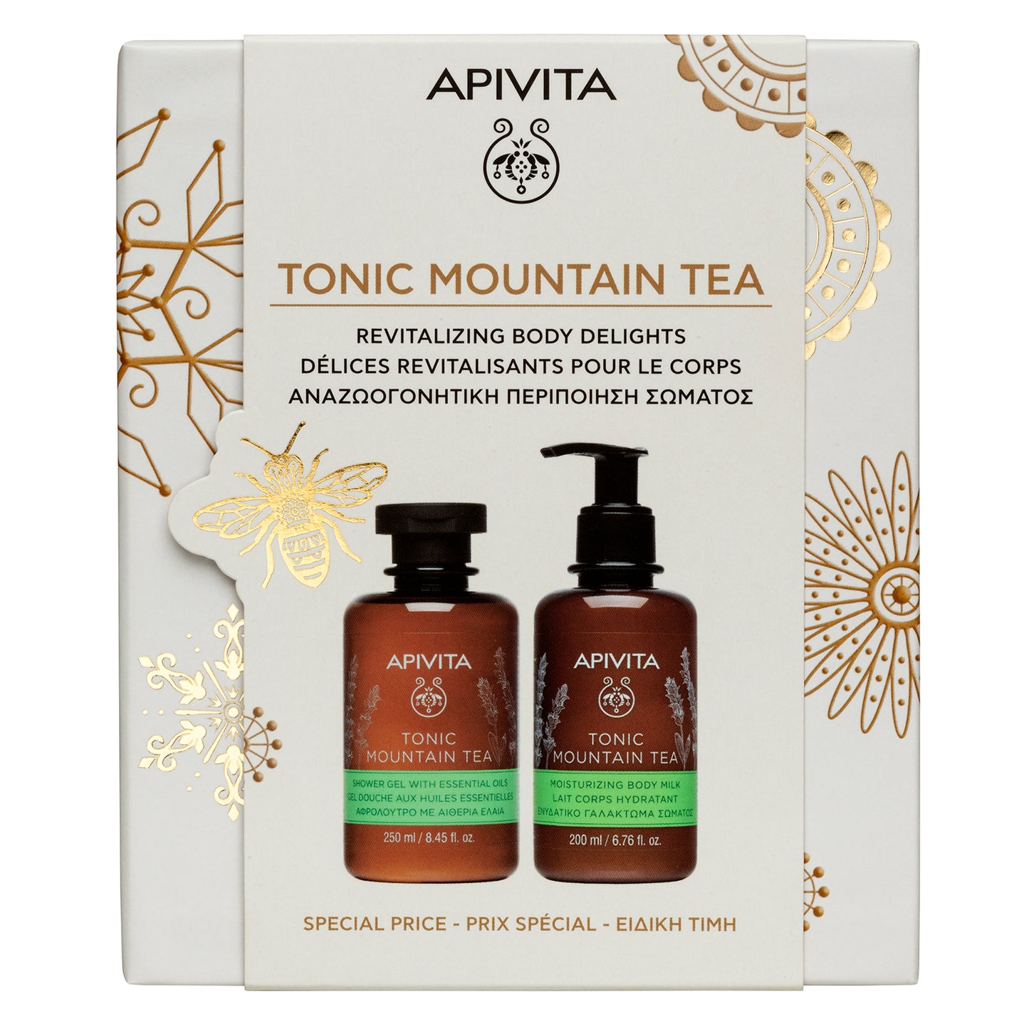 Apivita Gel De Ducha Tonic Mountain Tea 250ml + Latte Corpo 200ml