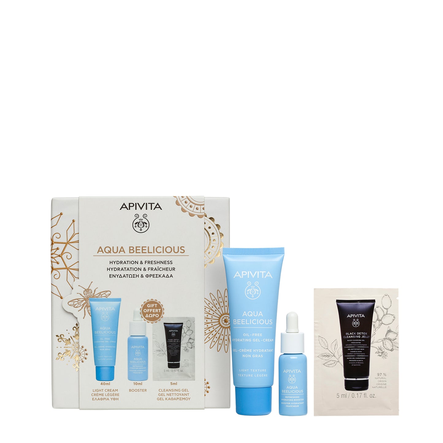 Apivita Aqua Beelicious Crema Gel Hidratante 40ml REGALO Sérum 10ml + Black Detox 5ml