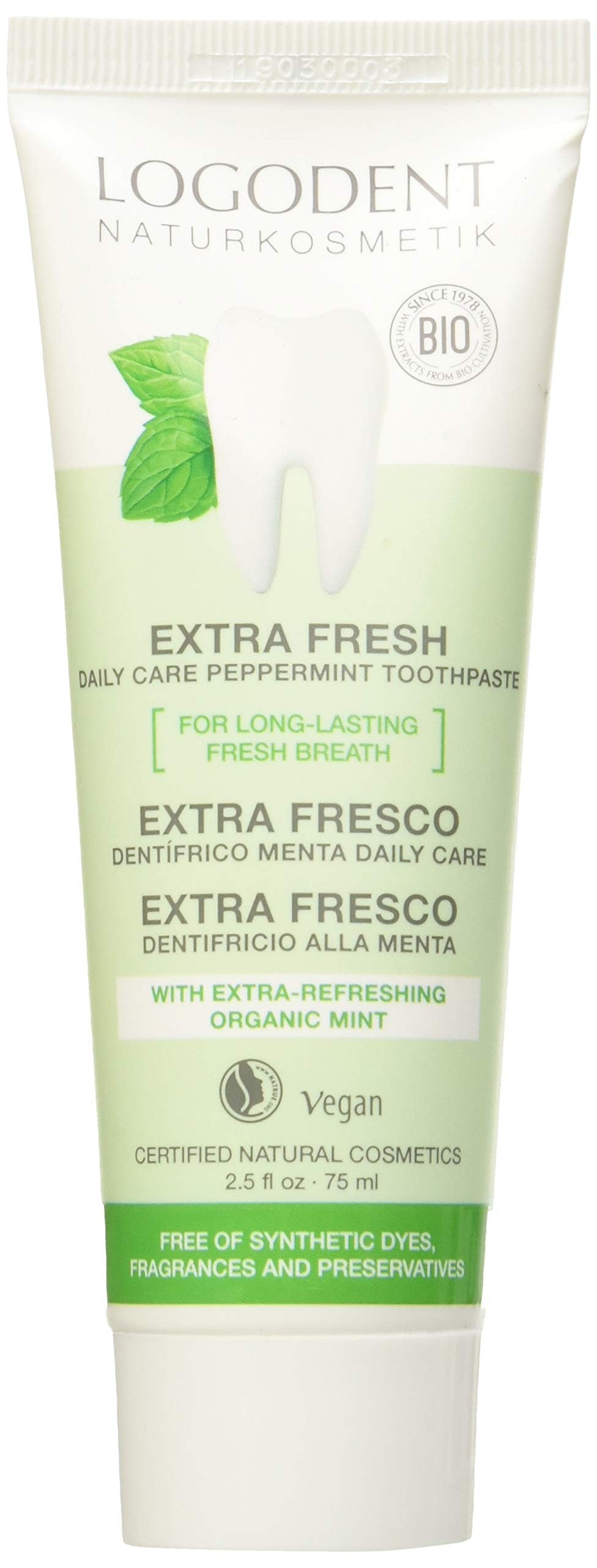 Logona Dentifrico Extra Fresco Menta Daily Care 75ml-1