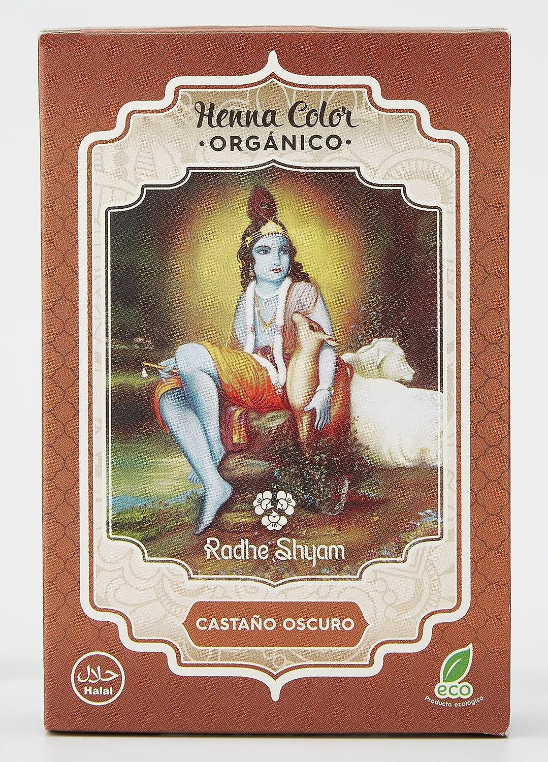 Radhe Shyam Spiritual Sky Henna Castaño Oscuro Polvo 100 g-2