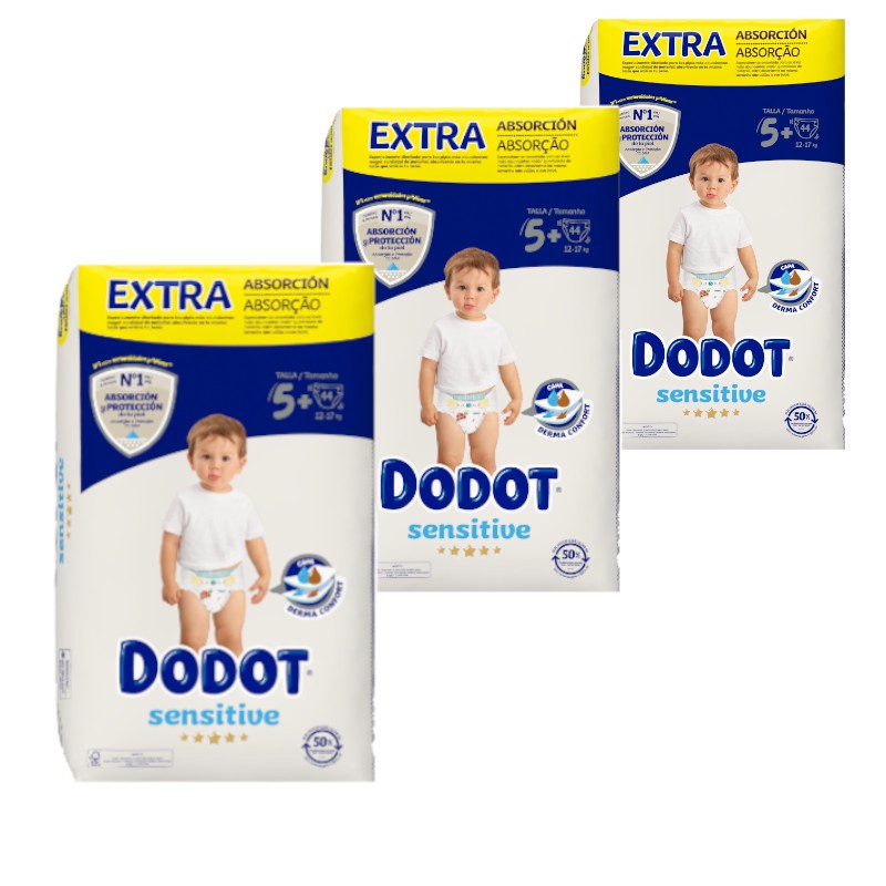 Dodot Sensitive Extra Jumbo Pack Talla 5+ 3x44 Unidades-1