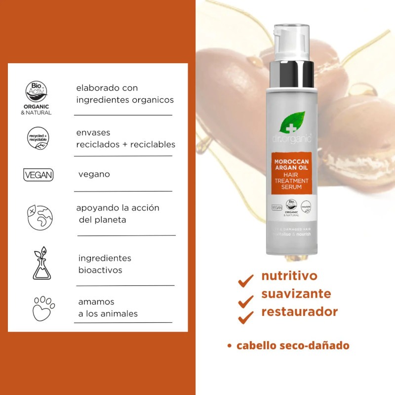 Dr. Organic Sérum Tratamiento Capilar Aceite de Argán 100 ml-2