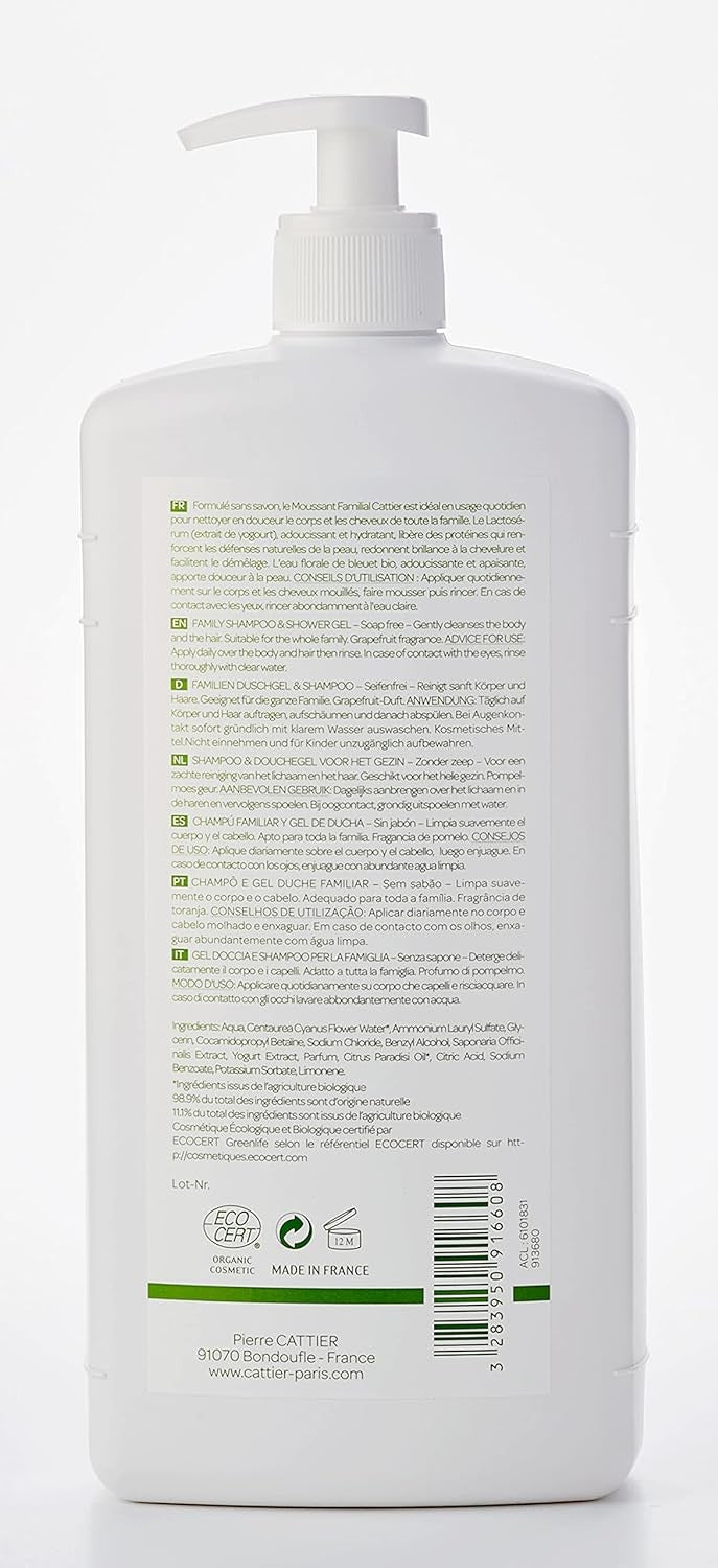 Cattier Gel De Ducha Y Champu Familiar 1 L-2