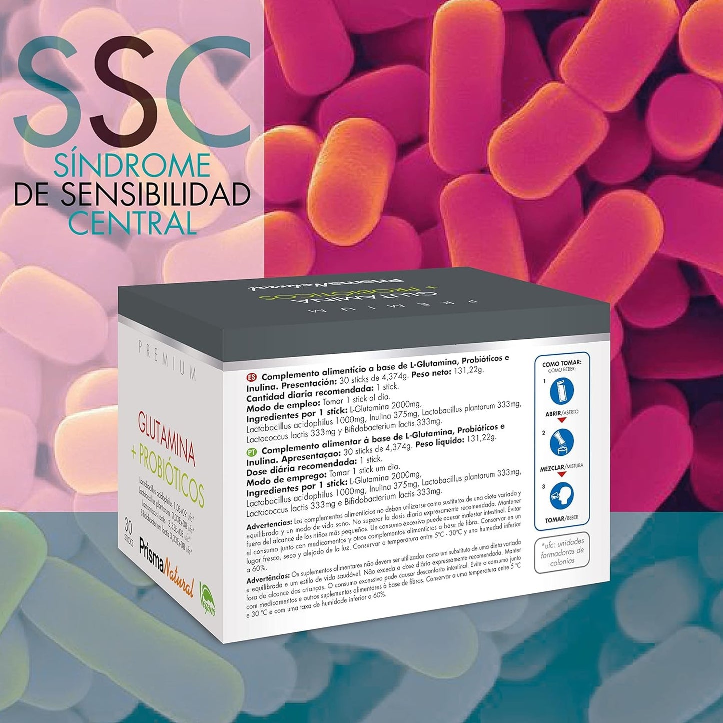 Prisma Premiun Glutamina + Probioticos 30 Stick-5