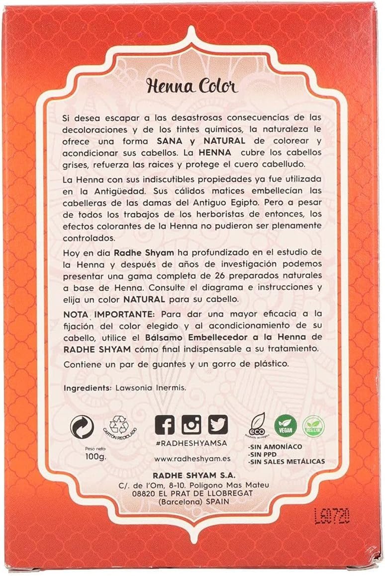 Radhe Shyam Spiritual Sky Henna Cobre Natural Polvo Radh 100 Gr-2