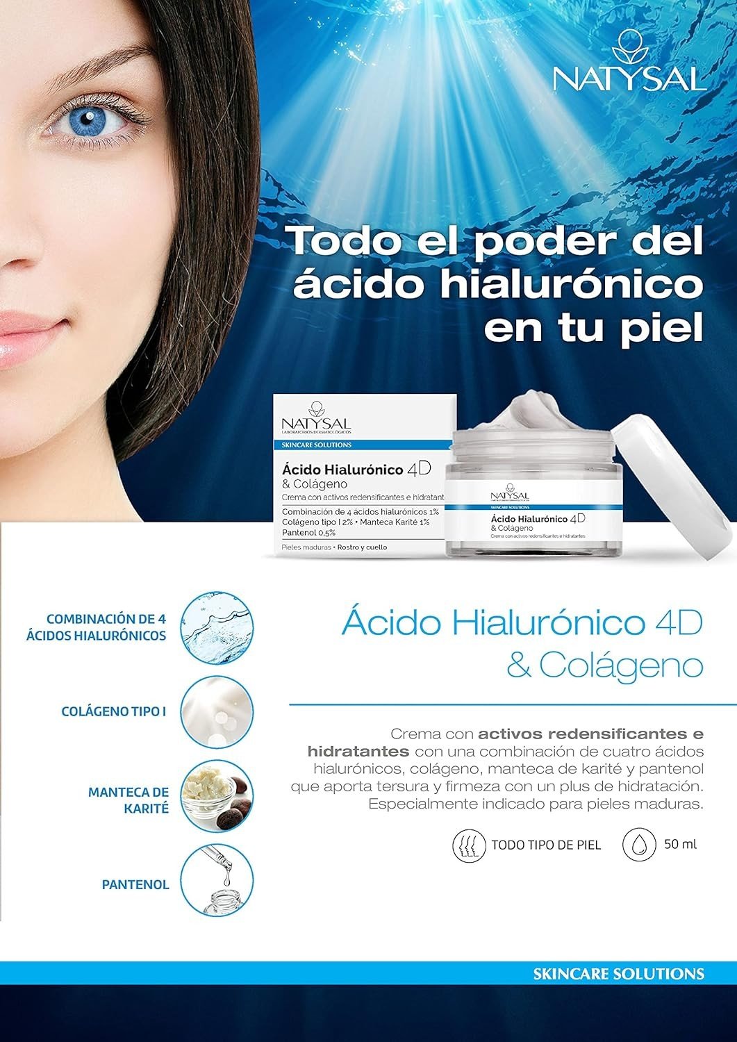 Natysal Crema De Acido Hialuronico 4D Y Colageno 50 Ml-2