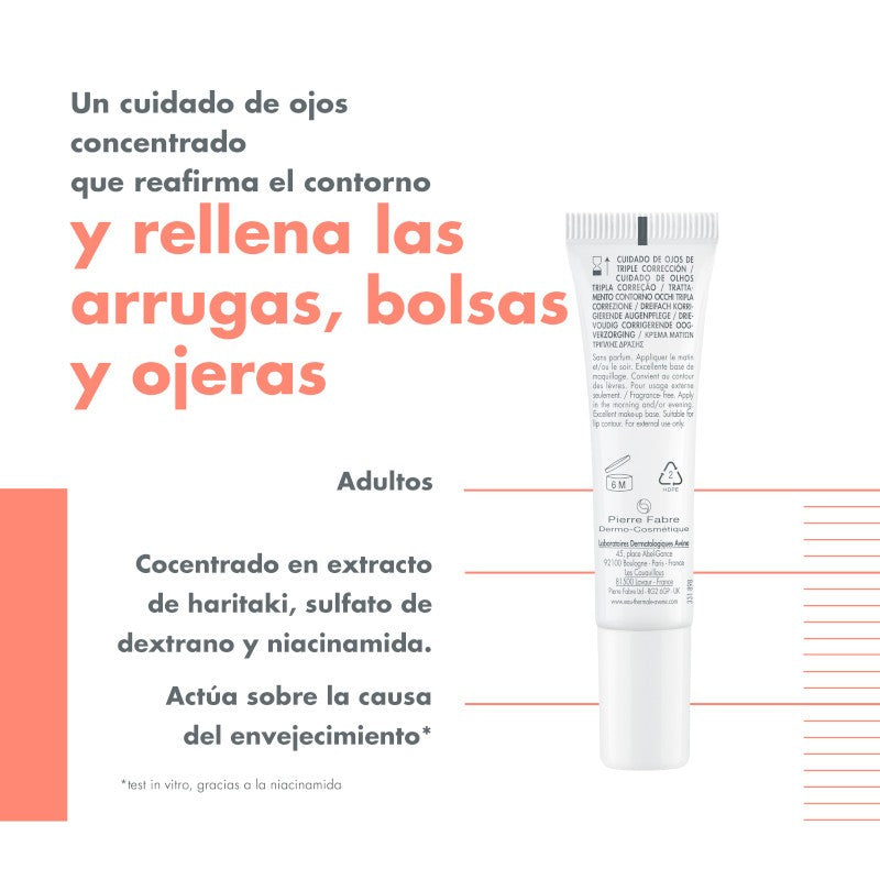 AVENE Hyaluron Activ B3 Cuidado de Ojos Triple Corrección 15ml-2