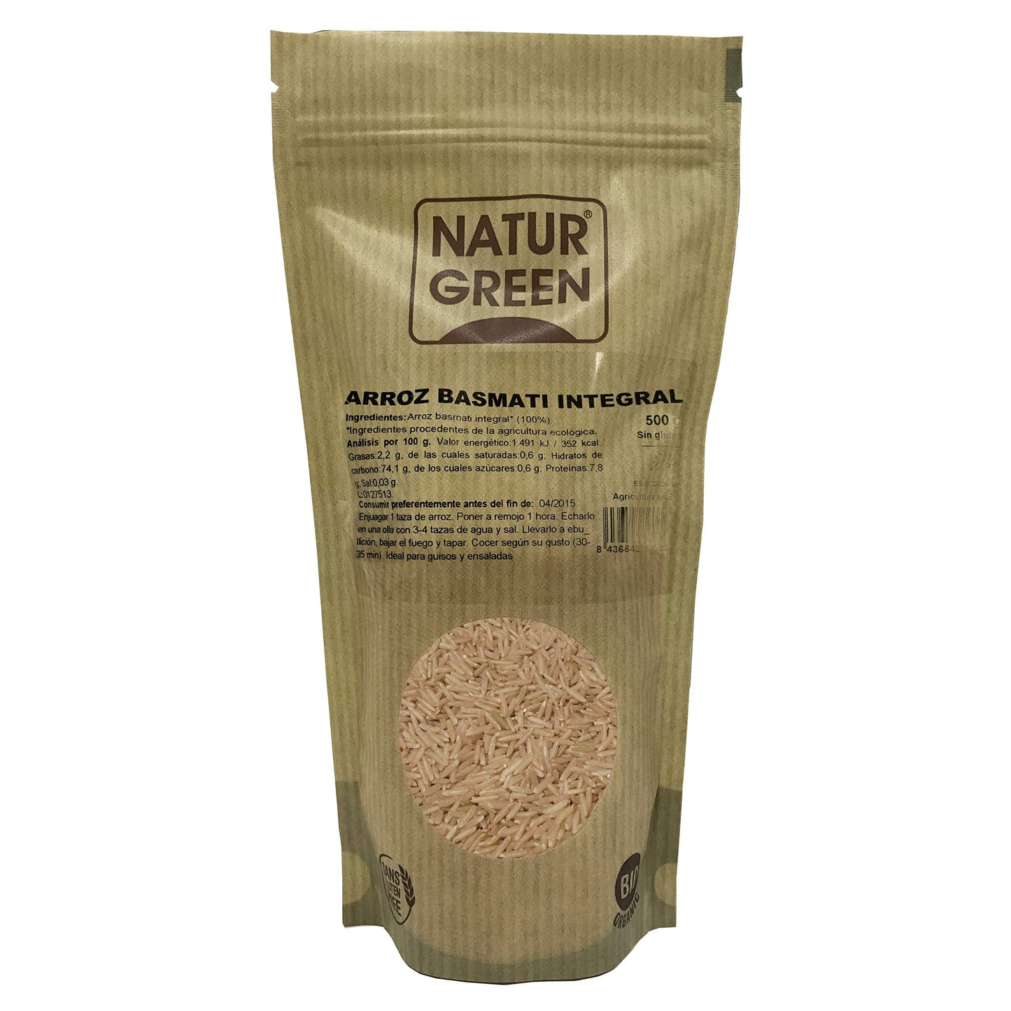 Naturgreen Arroz Basmati Integral Bio 500 g-1