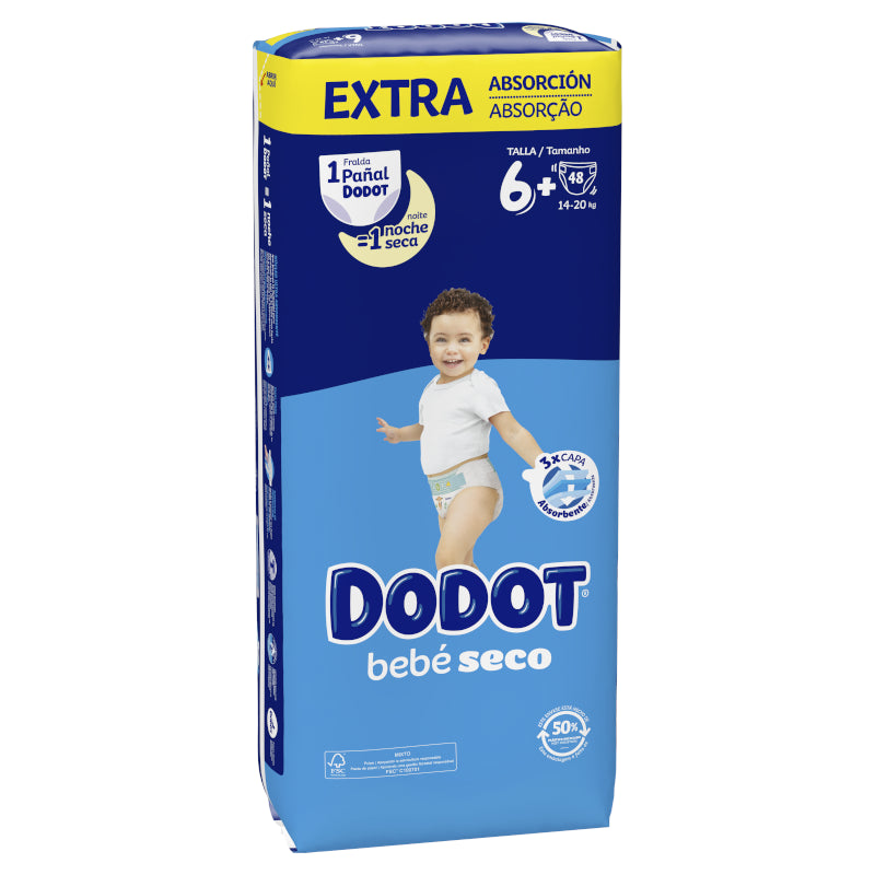 DODOT Bebé Seco Extra Jumbo Pack Talla 6 (48 uds)-1