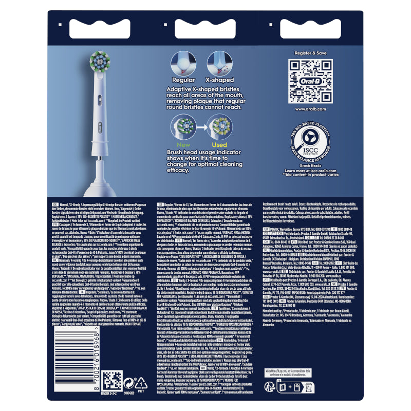 ORAL-B Recambio Cepillo CrossAction CleanMaximiser 2+2+2-3