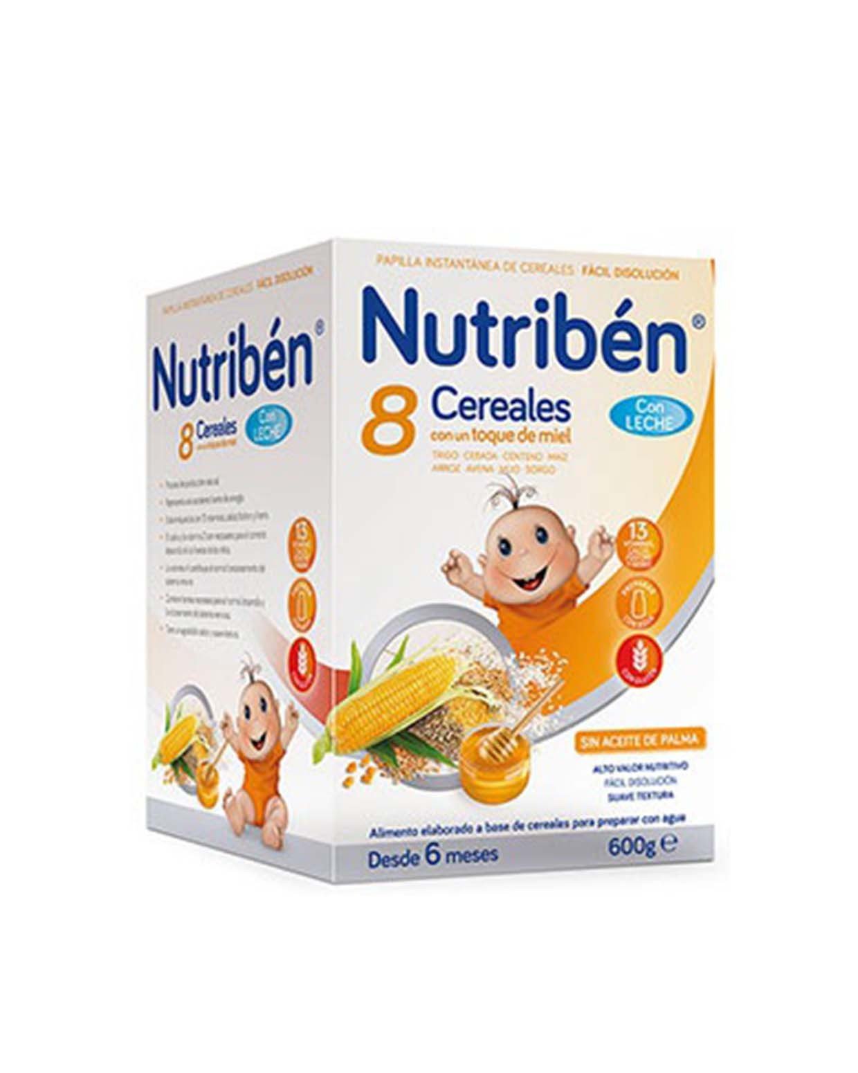 NUTRIBÉN 8 Cereales y Miel con Leche Adaptada 600G-1