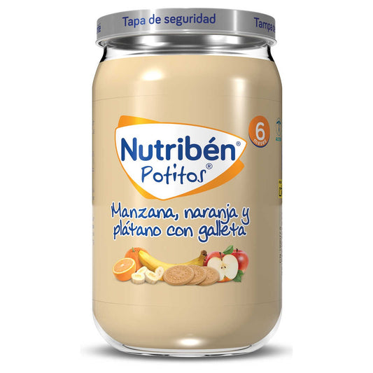 NUTRIBÉN Potito Manzana Naranja Plátano Galleta 235g-1