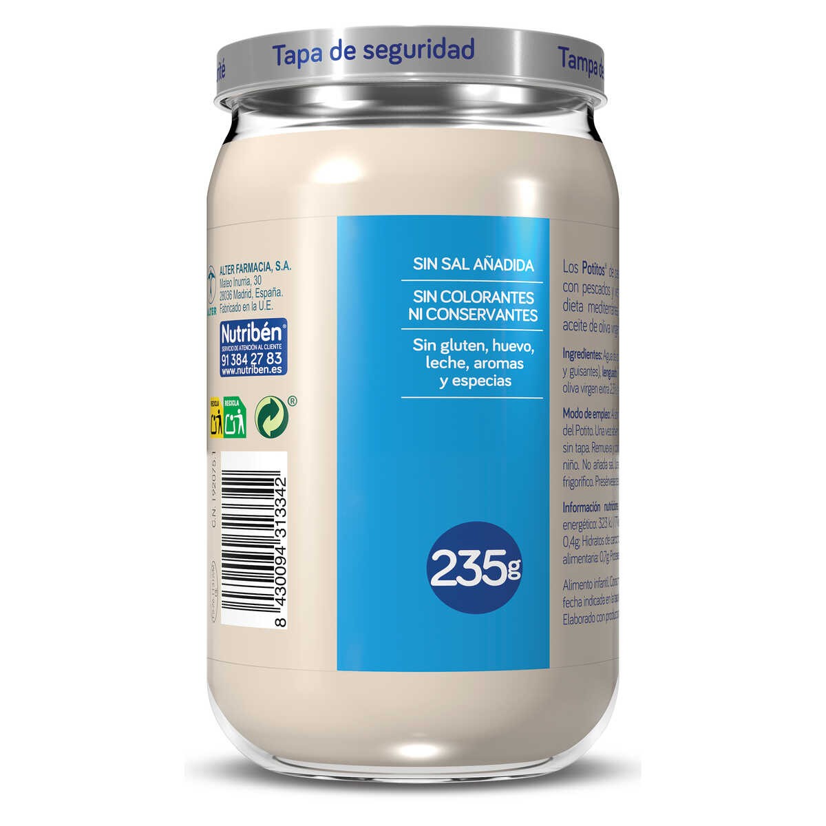 NUTRIBÉN Potito Verduritas con Lenguado 235g-3