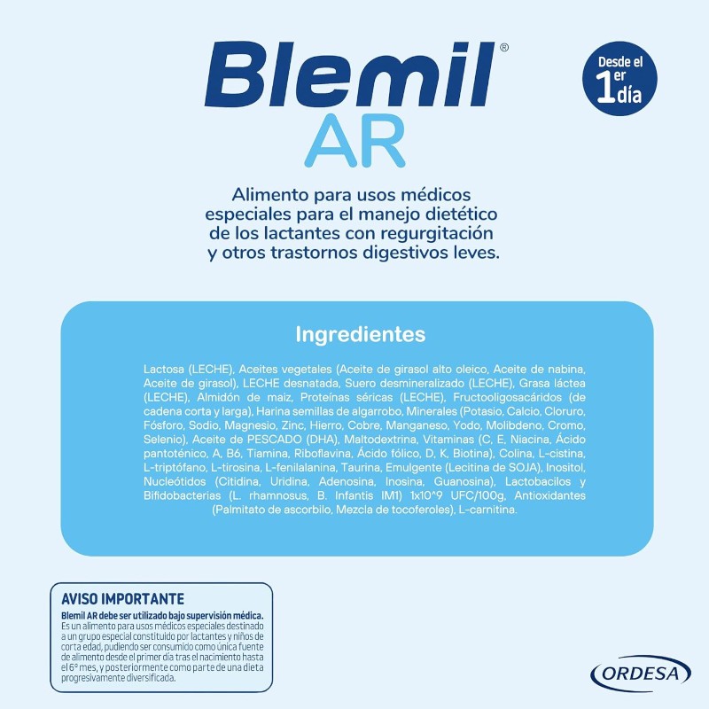 BLEMIL Plus AR de 0 a 6 meses 800gr-7