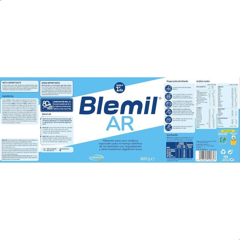 BLEMIL Plus AR de 0 a 6 meses 800gr-8