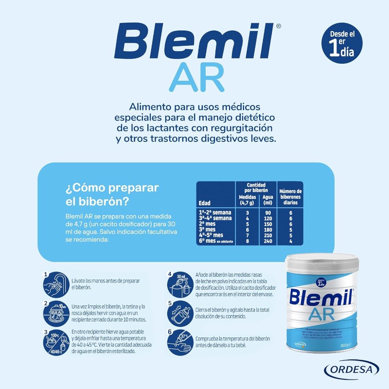 BLEMIL Plus AR de 0 a 6 meses 800gr-6