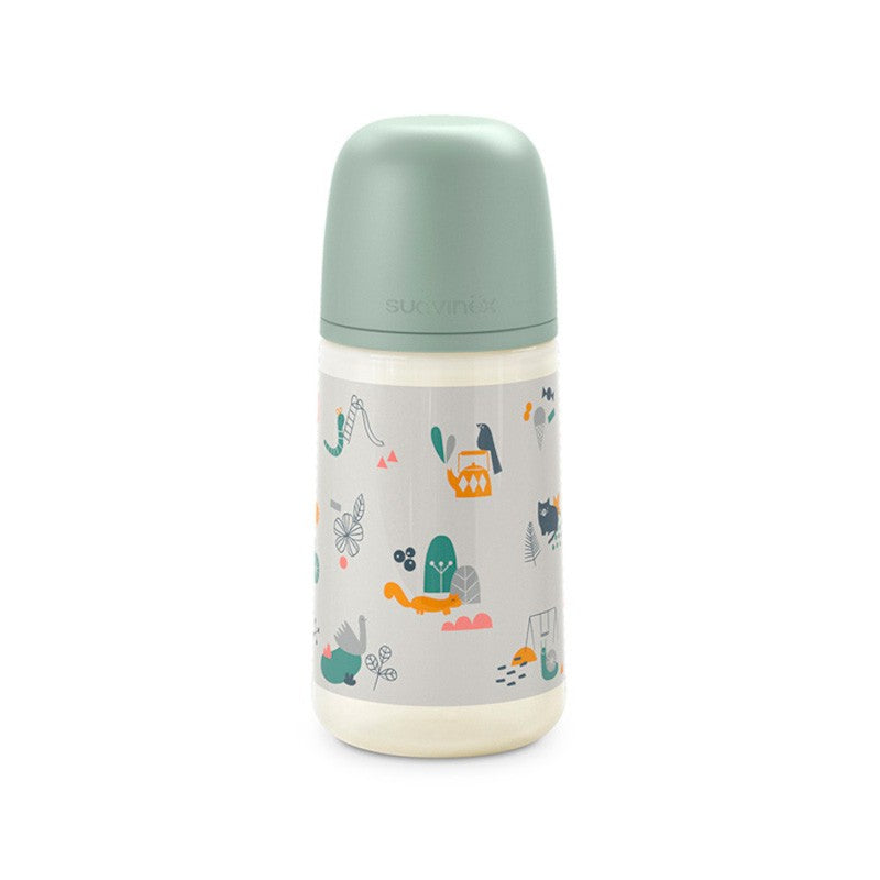 SUAVINEX Biberón 270ml Tetina Fisiológica SX Pro Flujo Medio (M) - pájaros verde-1