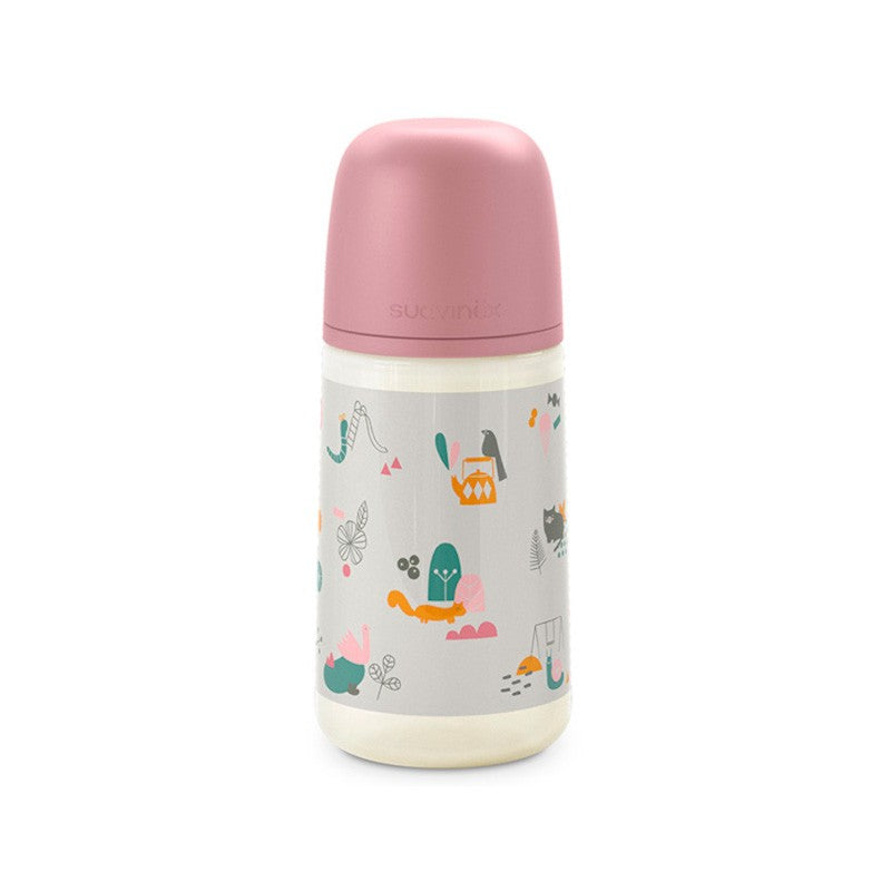 SUAVINEX Biberón 270ml Tetina Fisiológica SX Pro Flujo Medio (M) - PájarosRosa-1
