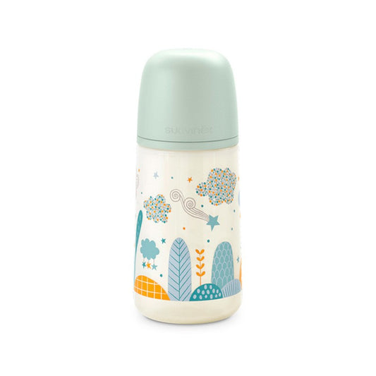 SUAVINEX Biberón 270ml Tetina Fisiológica SX Pro Flujo Medio (M) - Bosque Azul-1