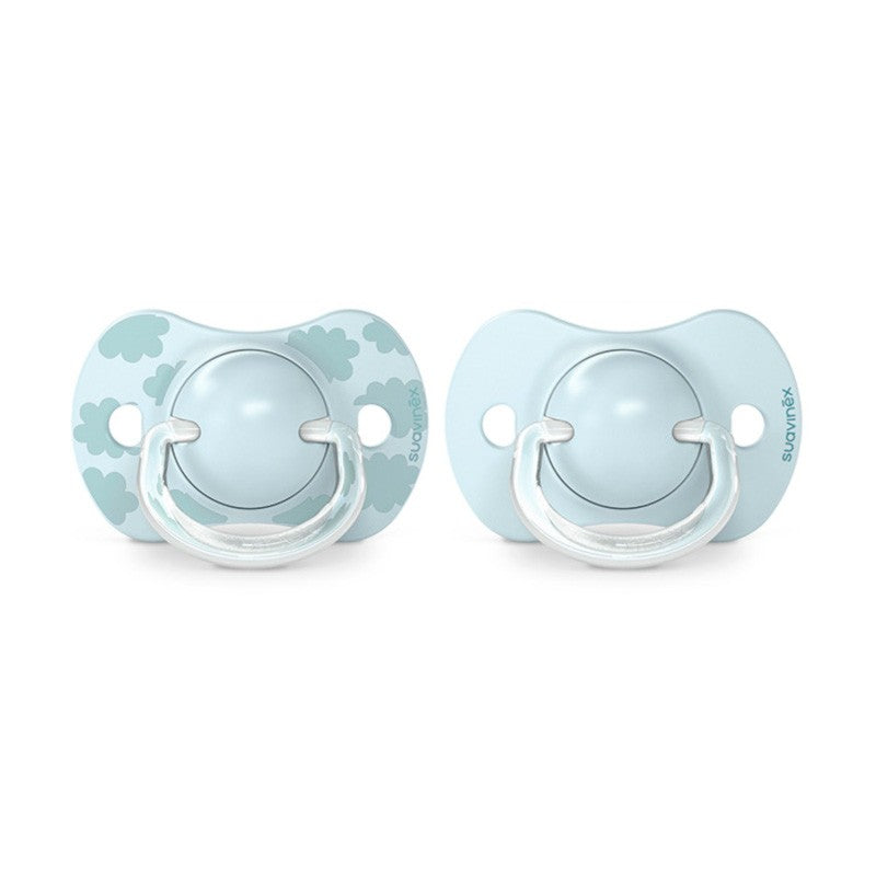 SUAVINEX Chupete SX Pro Tetina Fisiológica Silicona 0-6 Meses 2 Unidades (Nubes Azul)-1