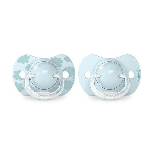 SUAVINEX Chupete SX Pro Tetina Fisiológica Silicona 0-6 Meses 2 Unidades (Nubes Azul)-1