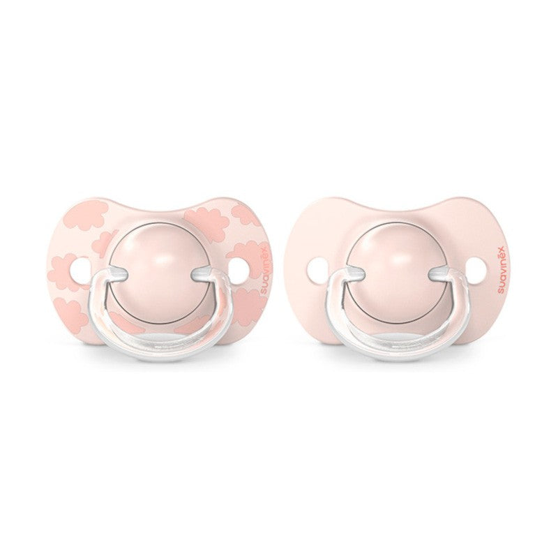 SUAVINEX Chupete SX Pro Tetina Fisiológica Silicona 0-6 Meses 2 Unidades (Nubes Rosa)-1