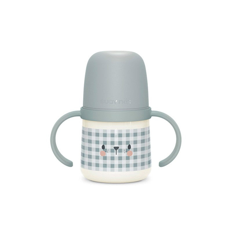 SUAVINEX Biberón Night & Day 150ml Antiderrame +4M (Gris Oscuro)-1