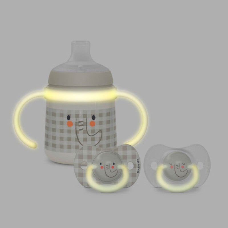 SUAVINEX Biberón Night & Day 150ml Antiderrame +4M (Gris Oscuro)-2