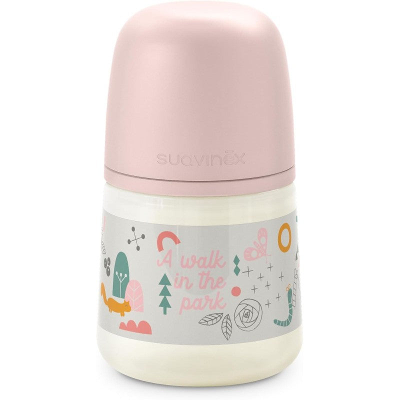 SUAVINEX Biberón Clásico 150ml T1M (Walk Rosa)-1
