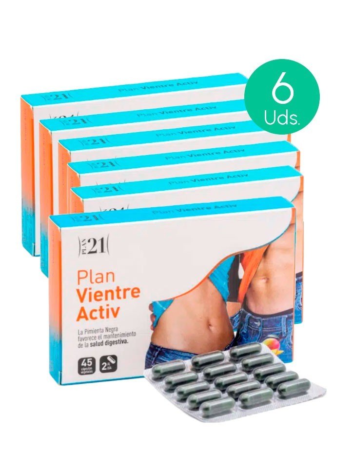 Pack 6 Plameca Plan Vientre Activ 45 capsulas vegetales-1
