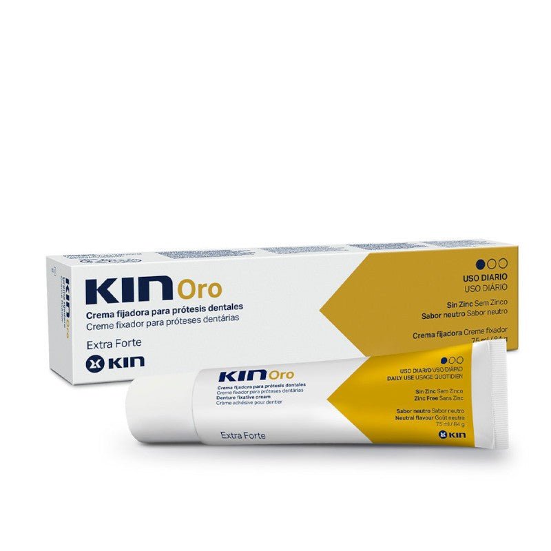 Kin Oro Crema Fijadora Para Prótesis Dentales 75 ml-1