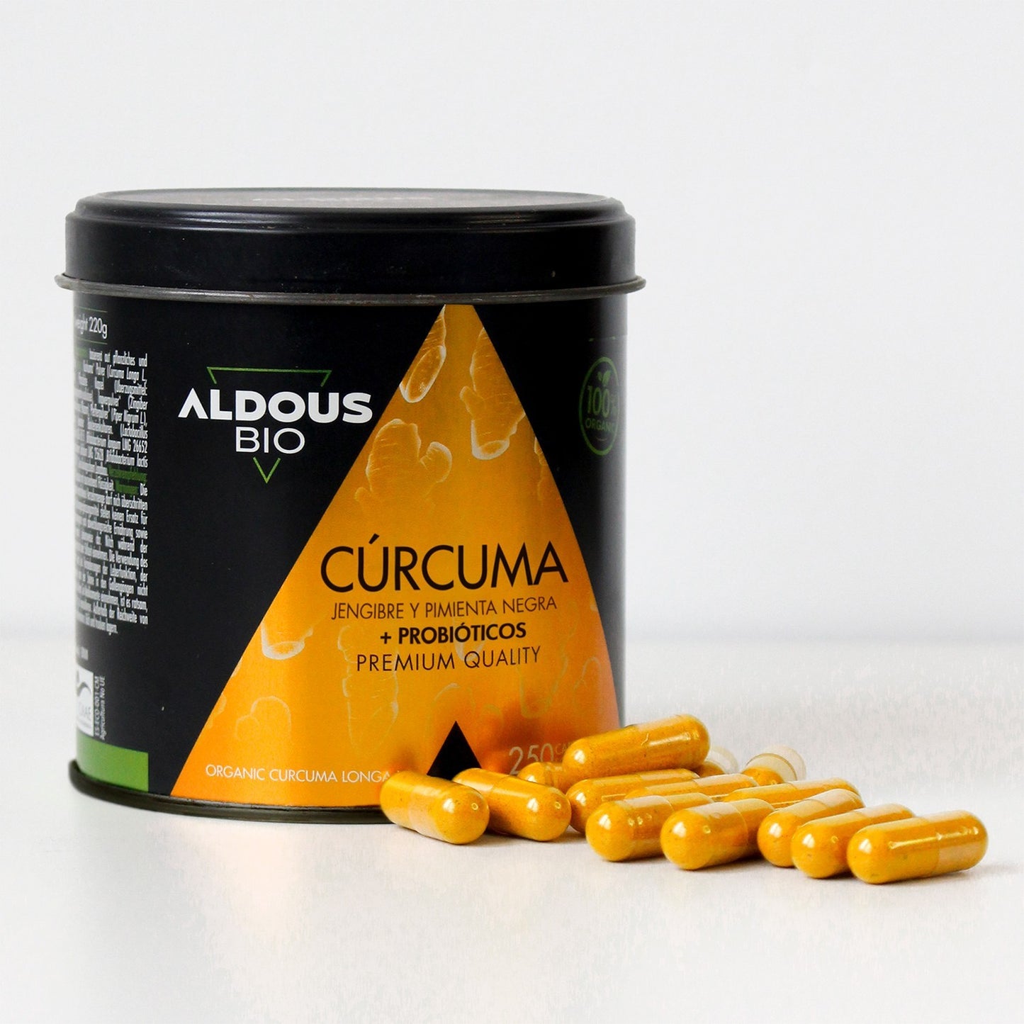 Aldous Cúrcuma Ecológica con Probióticos, Jengibre y Pimienta Negra-2