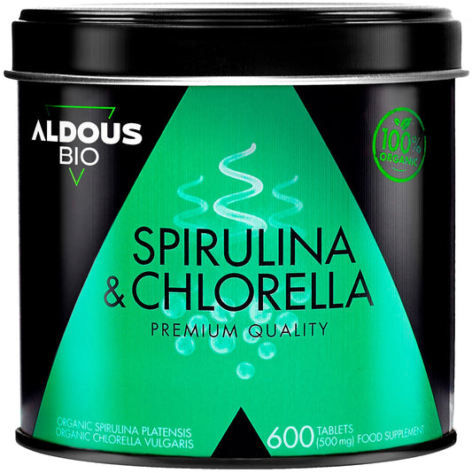 Aldous Espirulina y Chlorella Ecológica 1500 mg-1