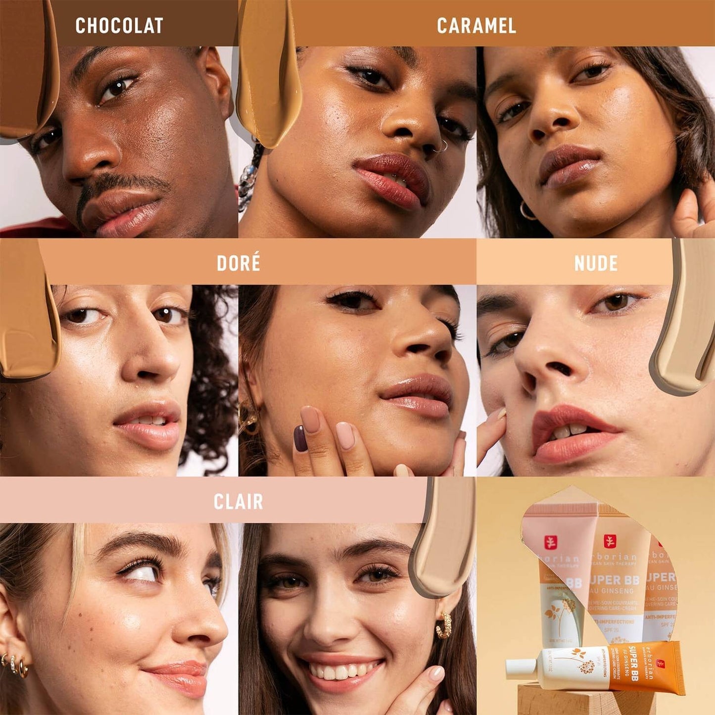 Erborian Super BB Cream - Base de maquillaje correctora de alta cobertura con FPS20 para piel irregular (Varios tonos)-4