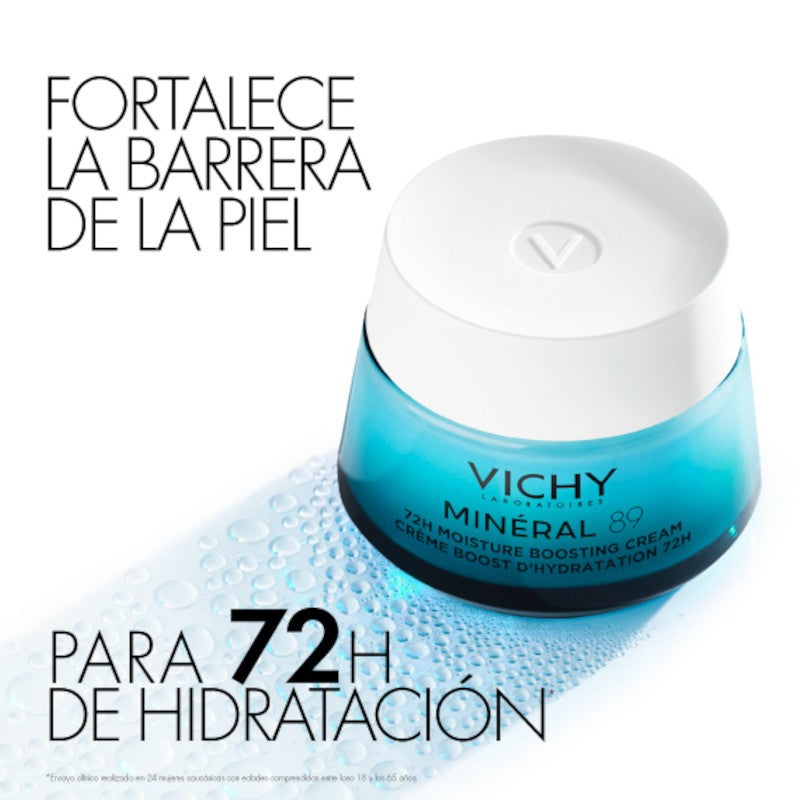 VICHY Minéral 89 Crema Potenciadora Hidratante 72H Ligera 50ml-7