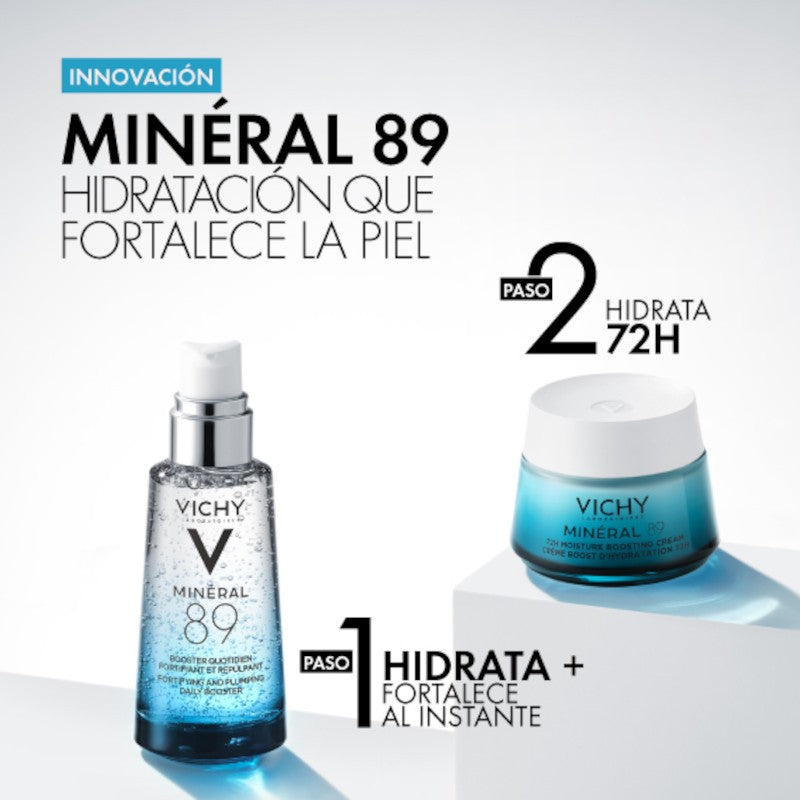 VICHY Minéral 89 Crema Potenciadora Hidratante 72H Ligera 50ml-11
