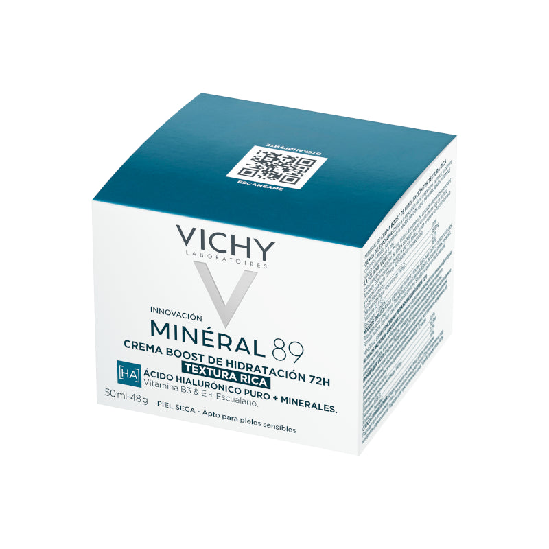 VICHY Minéral 89 Crema Potenciadora Hidratante 72H Rica 50ml-5