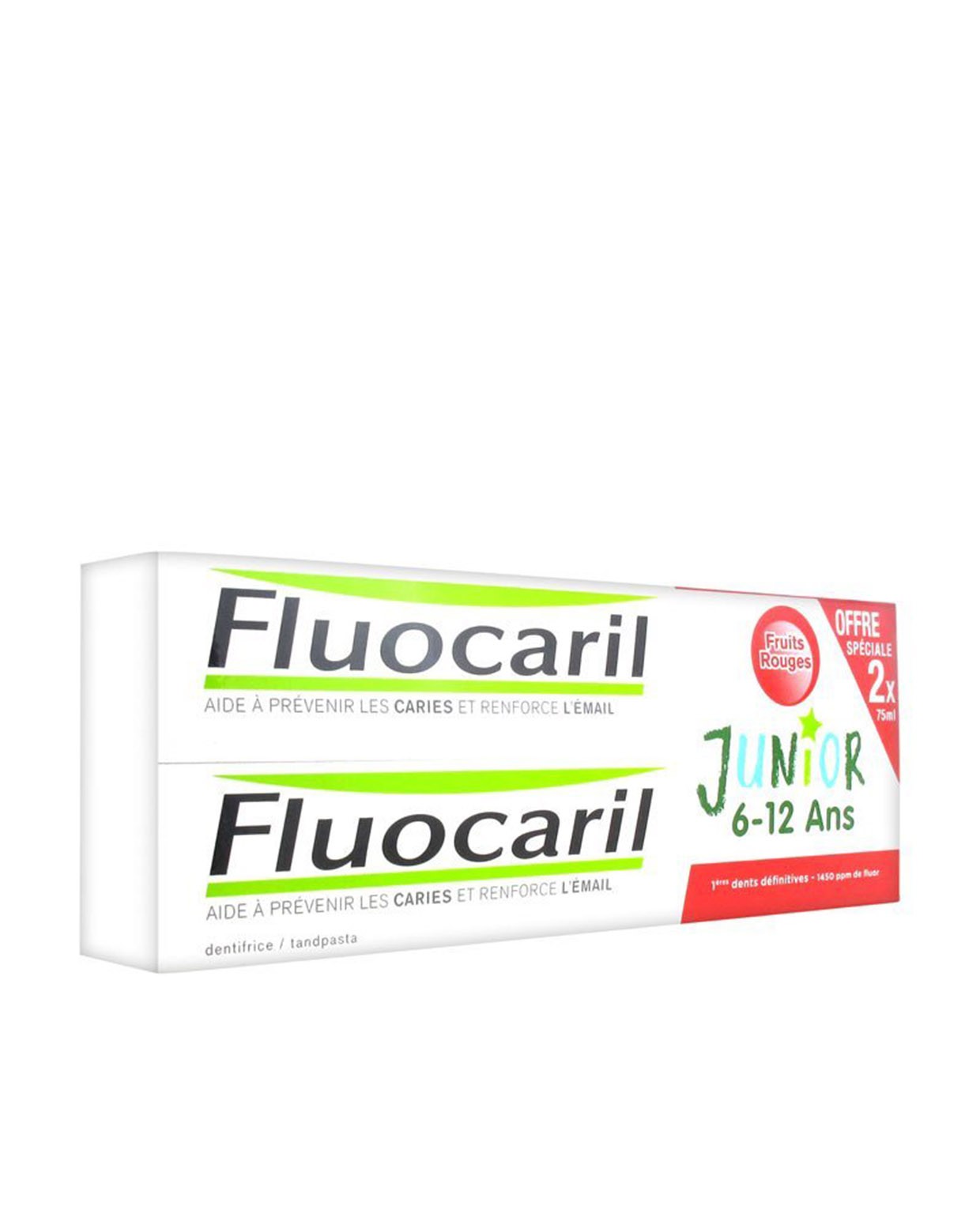 FLUOCARIL Junior Duplo Pasta Dentífrica Frutos Rojos 2x75ML-1