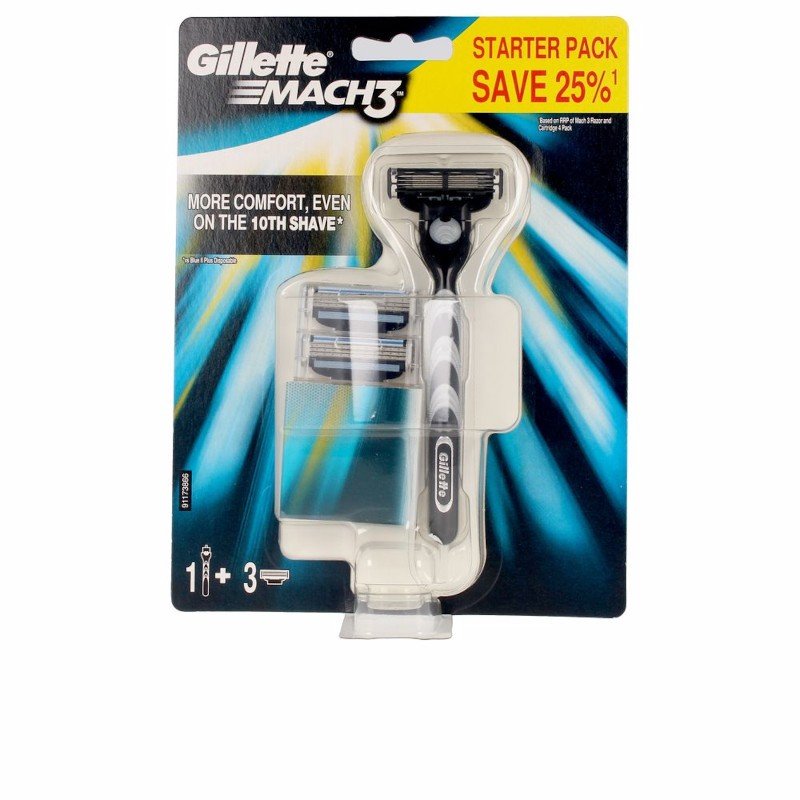Gillette Mach 3 Máquina + 3 Recambios-1